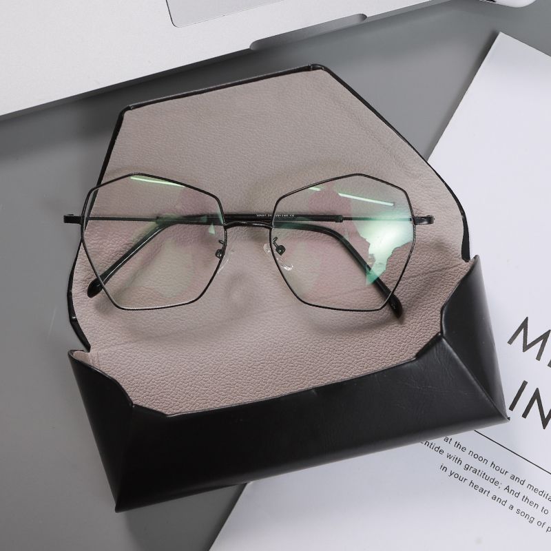 Only Case Glasses Case Advanced Magnetic Suction Fashion Men's and Women's Students Portable Retro Sunglasses Ink Simple Leather Mirror Case
