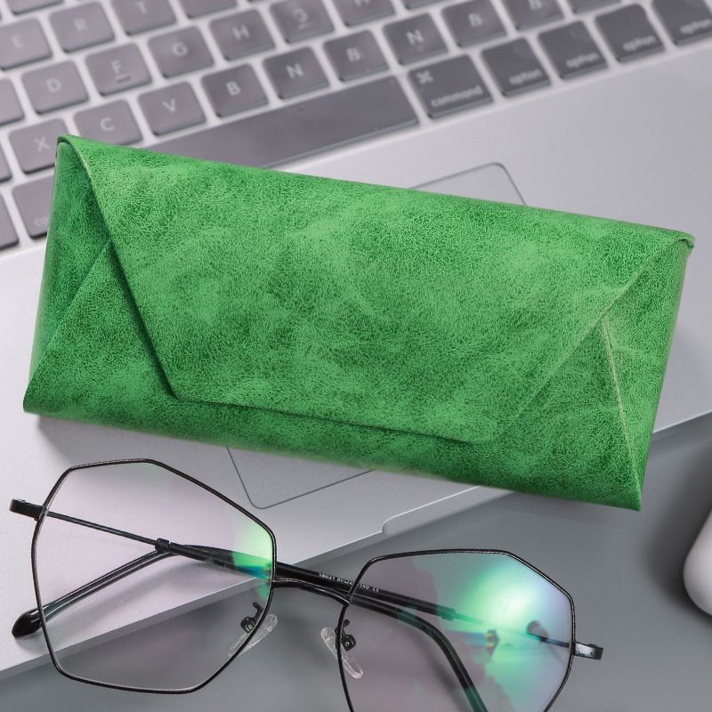 Only Case Glasses Case Advanced Magnetic Suction Fashion Men's and Women's Students Portable Retro Sunglasses Ink Simple Leather Mirror Case