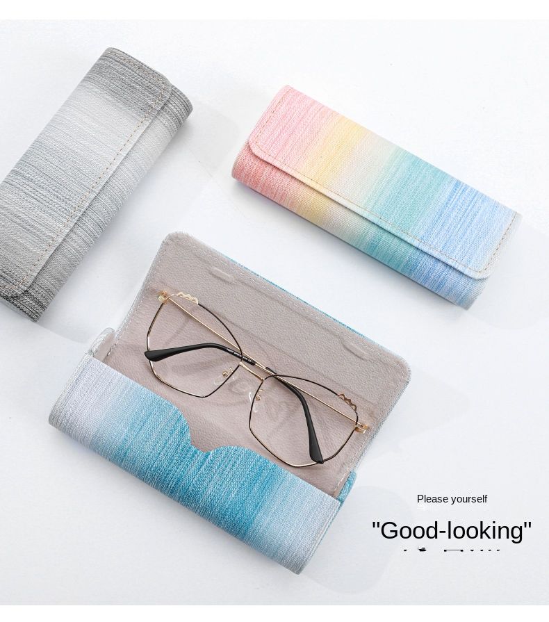 Glasses Case Rainbow Drop-resistant Large-frame Portable Sunglasses Case for Men and Women Ins Fresh and Simple Girls Heart for Students