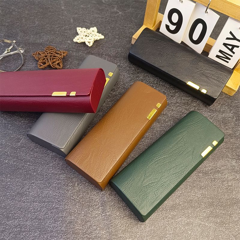 New Style Portable Anti-pressure High-level Sense Simple Leather Large-capacity Glasses Storage Box for Men and Women Students