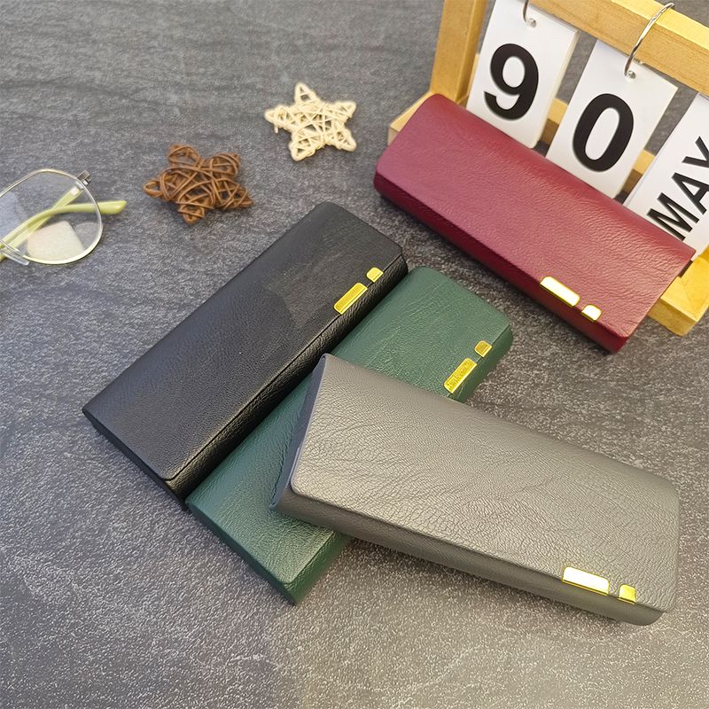 New Style Portable Anti-pressure High-level Sense Simple Leather Large-capacity Glasses Storage Box for Men and Women Students