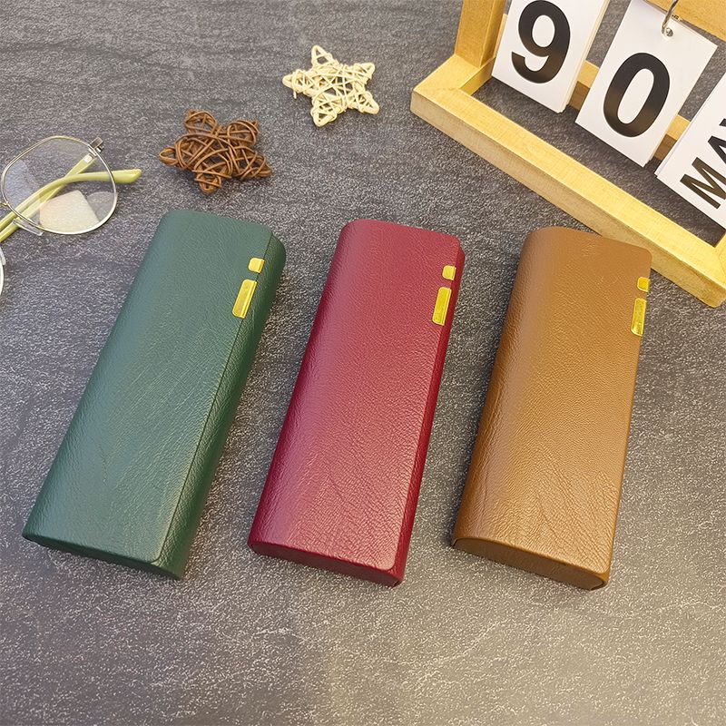 New Style Portable Anti-pressure High-level Sense Simple Leather Large-capacity Glasses Storage Box for Men and Women Students