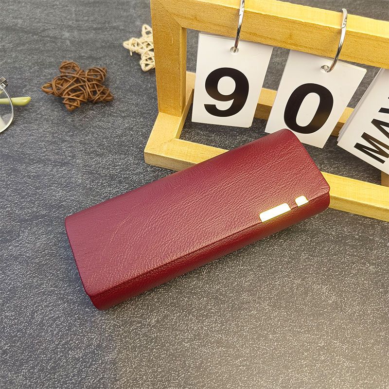 New Style Portable Anti-pressure High-level Sense Simple Leather Large-capacity Glasses Storage Box for Men and Women Students