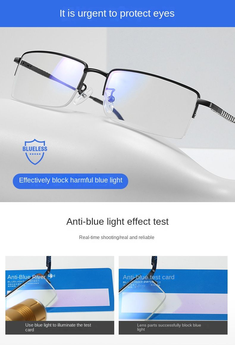 New Anti-blue Light Reading Glasses for the Elderly Women Reading Glasses Live Explosion Men's Business Glasses Frame