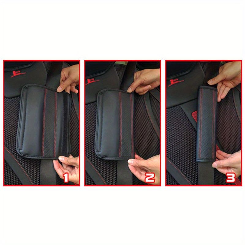 2pcs/set Universal Car Seat Belt Shoulder Cover Comfortable PU Leather Safetybelt Protective Cover Auto Accessories Decorations