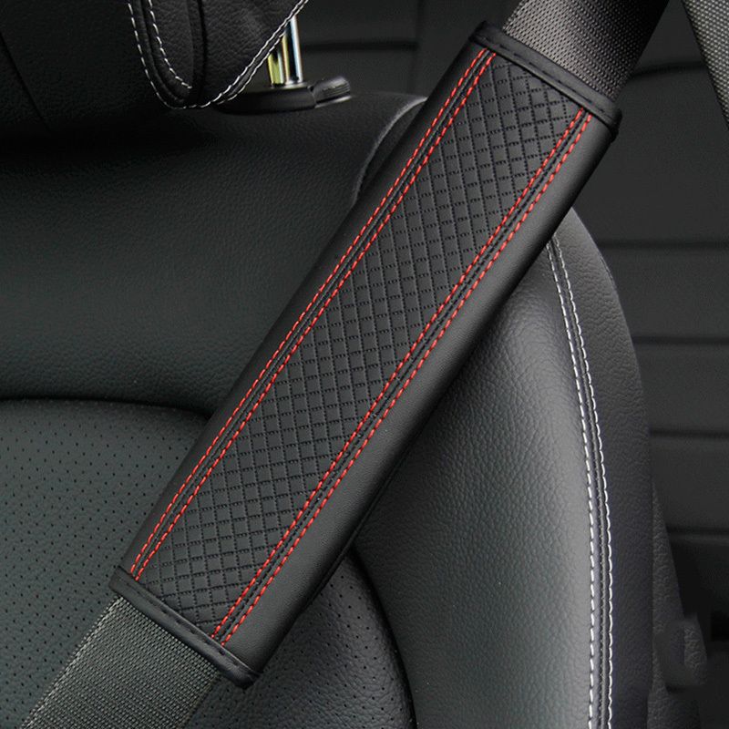 2pcs/set Universal Car Seat Belt Shoulder Cover Comfortable PU Leather Safetybelt Protective Cover Auto Accessories Decorations