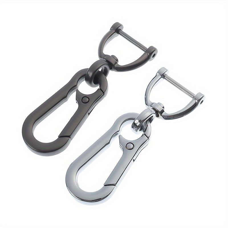 2pcs/lot 360 Degree DIY Design Creative Metal Keychain for Car, Motorcycle, and Home - Simple Alloy Spring Key Chain with Carabiners for Key Holder Decorations