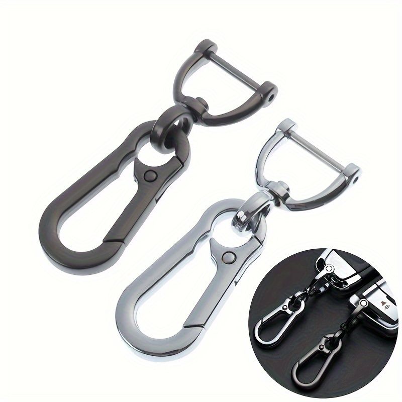 2pcs/lot 360 Degree DIY Design Creative Metal Keychain for Car, Motorcycle, and Home - Simple Alloy Spring Key Chain with Carabiners for Key Holder Decorations