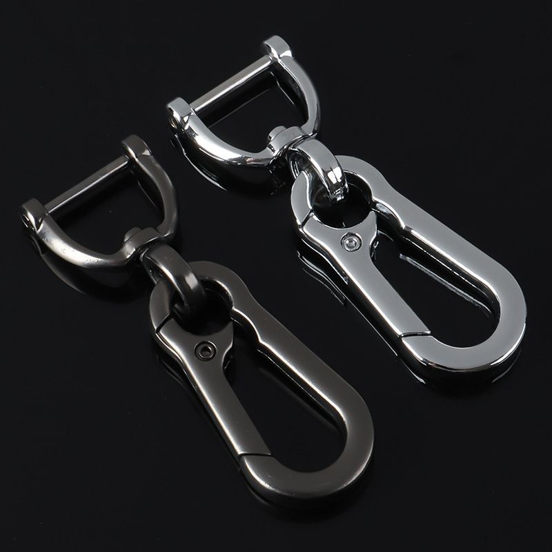 2pcs/lot 360 Degree DIY Design Creative Metal Keychain for Car, Motorcycle, and Home - Simple Alloy Spring Key Chain with Carabiners for Key Holder Decorations