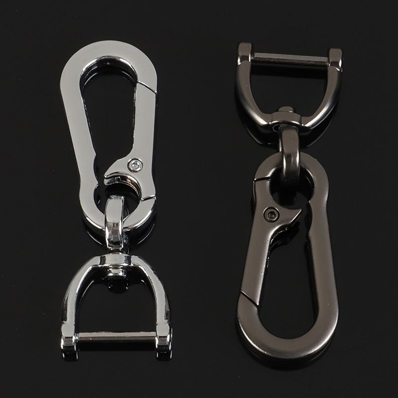 2pcs/lot 360 Degree DIY Design Creative Metal Keychain for Car, Motorcycle, and Home - Simple Alloy Spring Key Chain with Carabiners for Key Holder Decorations