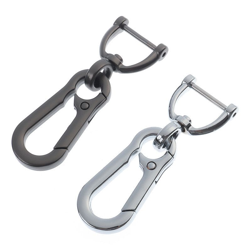 2pcs/lot 360 Degree DIY Design Creative Metal Keychain for Car, Motorcycle, and Home - Simple Alloy Spring Key Chain with Carabiners for Key Holder Decorations