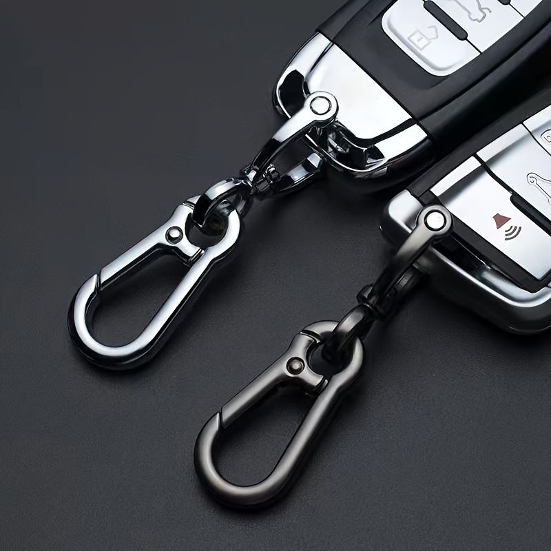 2pcs/lot 360 Degree DIY Design Creative Metal Keychain for Car, Motorcycle, and Home - Simple Alloy Spring Key Chain with Carabiners for Key Holder Decorations