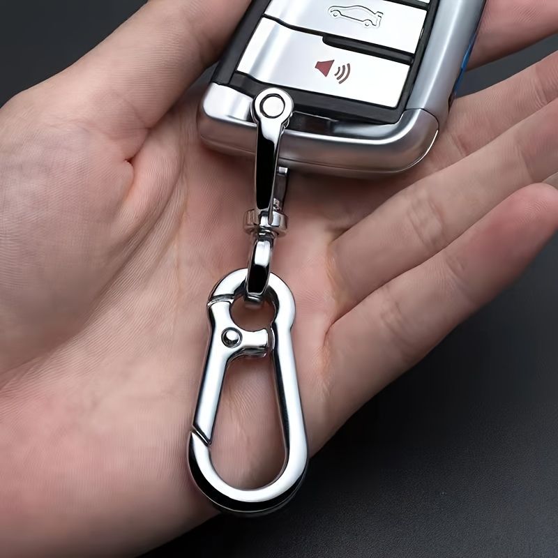 2pcs/lot 360 Degree DIY Design Creative Metal Keychain for Car, Motorcycle, and Home - Simple Alloy Spring Key Chain with Carabiners for Key Holder Decorations