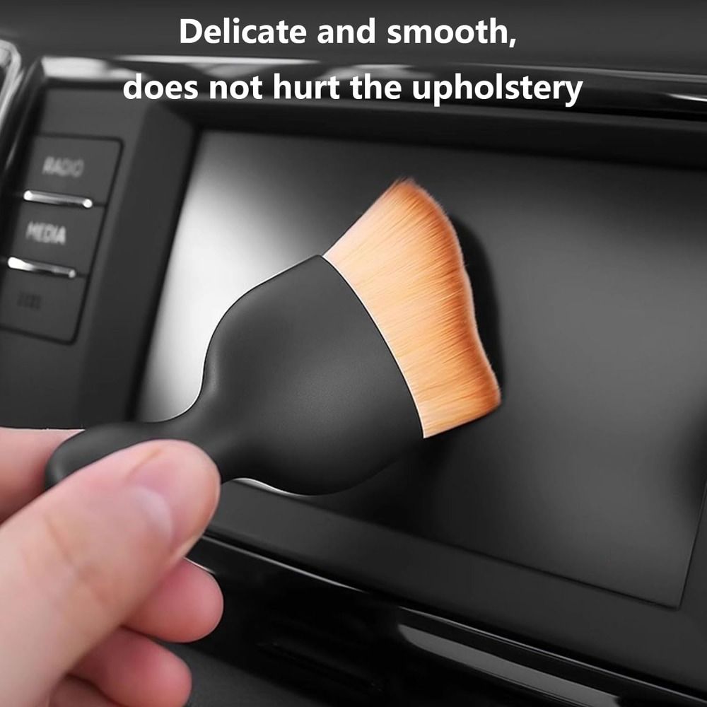 2PCS Car Interior Cleaning Tool Brush With Cover, Car Brush Car Detailing Brushes Interior Duster, Auto Interior Soft Bristles Cleaning Car Detailing Brush Dusting Tools, Scratch Free