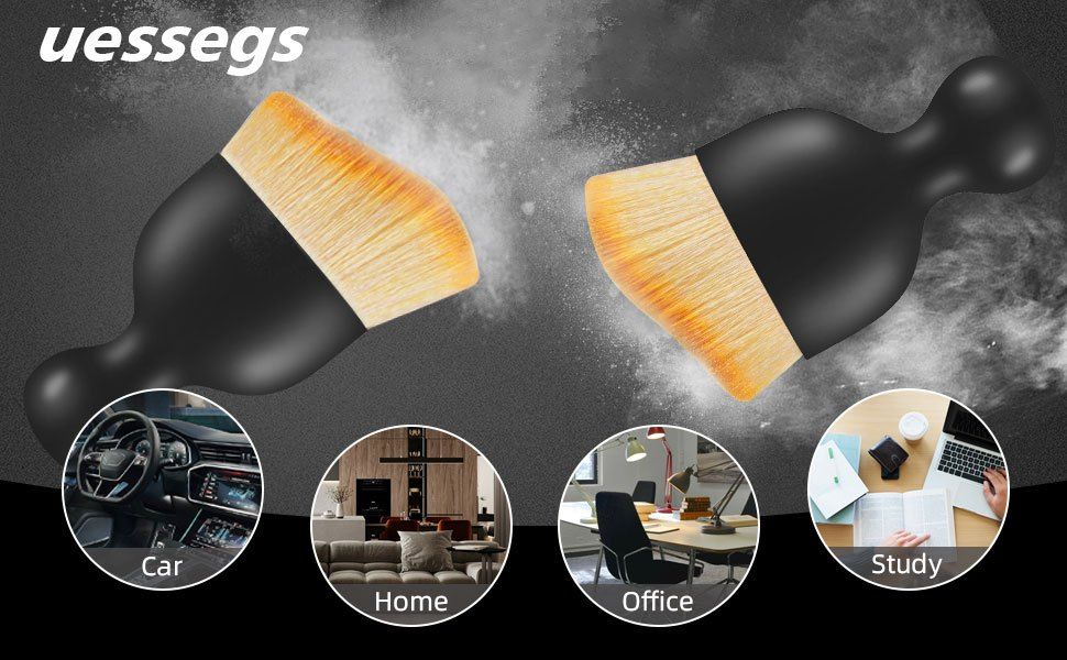 2PCS Car Interior Cleaning Tool Brush With Cover, Car Brush Car Detailing Brushes Interior Duster, Auto Interior Soft Bristles Cleaning Car Detailing Brush Dusting Tools, Scratch Free