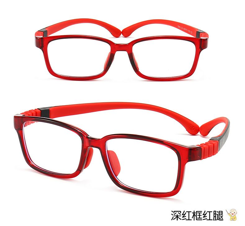 TRD24 New Children's Glasses Anti-blue Light Myopia Two-color Silicone Myopia Frame Boys and Girls Primary School Children's Frame
