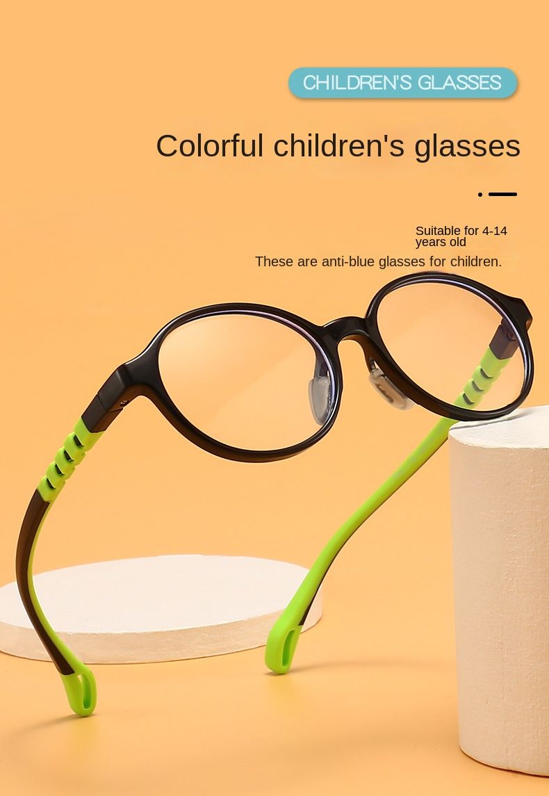 New Anti-blue Light Glasses Primary School Students Myopia Glasses Frame Female Children Silicone Glasses Frame 4-14 Years Old Glasses Frame