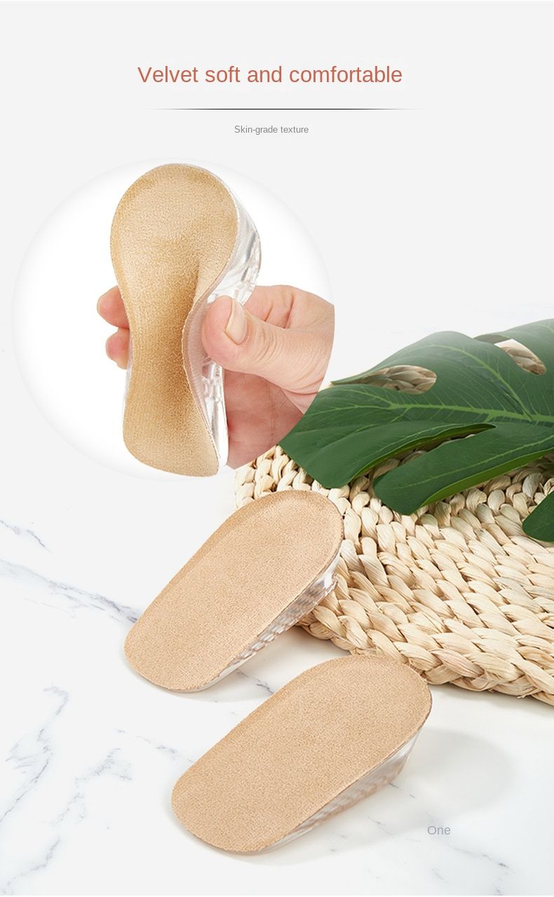 Silicone Heightening Pad Pu Insole Invisible Heightening Heel Pad Inner Heightening Pad Half Size Pad Insole Inner Heightening Pad