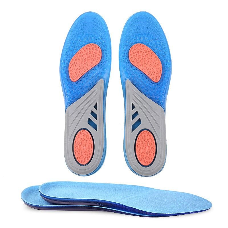 Silicone Insole Men's and Women's Sports Insole Soft Shock Absorbing Breathable Non-slip Basketball Insole Tri-color Insole