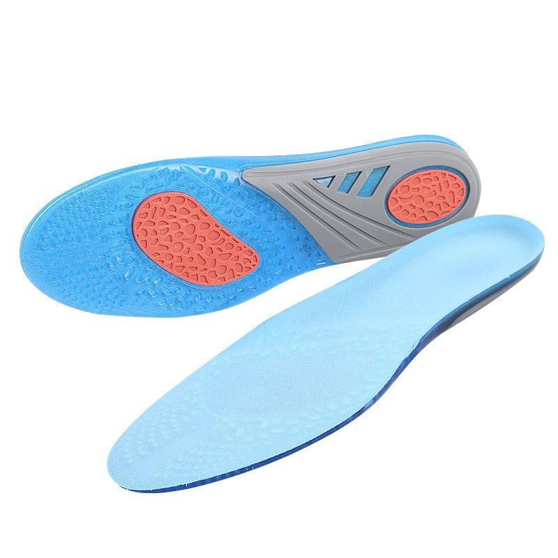 Silicone Insole Men's and Women's Sports Insole Soft Shock Absorbing Breathable Non-slip Basketball Insole Tri-color Insole