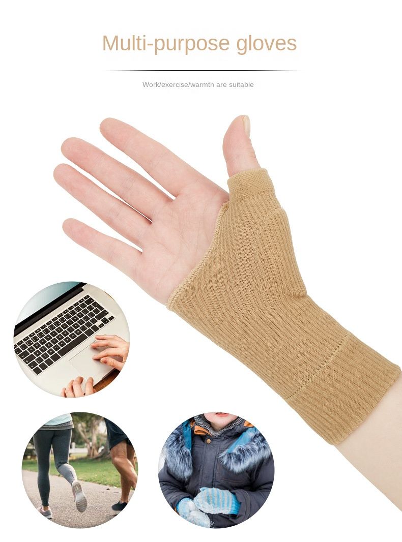 1PCS Wrist Guard Palm Guard Men's and Women's Joint Sports Sprain Elastic Wristband Warm Cold-proof Fitness Half Finger Gloves