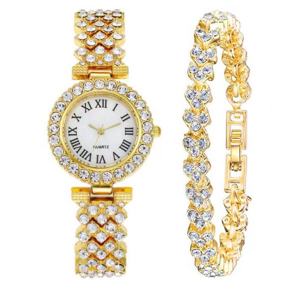 Watch and bracelet set Ladies Watches Hearts Quartz Watch Back  Watch   Casual  Watches Simple Ladies Wrist Fast delivery within 1-5 days