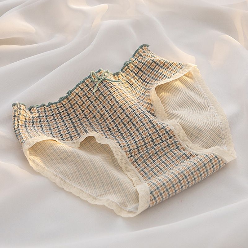 6 Pcs Women's Underwear M-XL Women's Cotton Underwear Girls' Cute Flower Briefs Mid Waist Seamless Underpants Sexy Lace Panties Female Lingerie