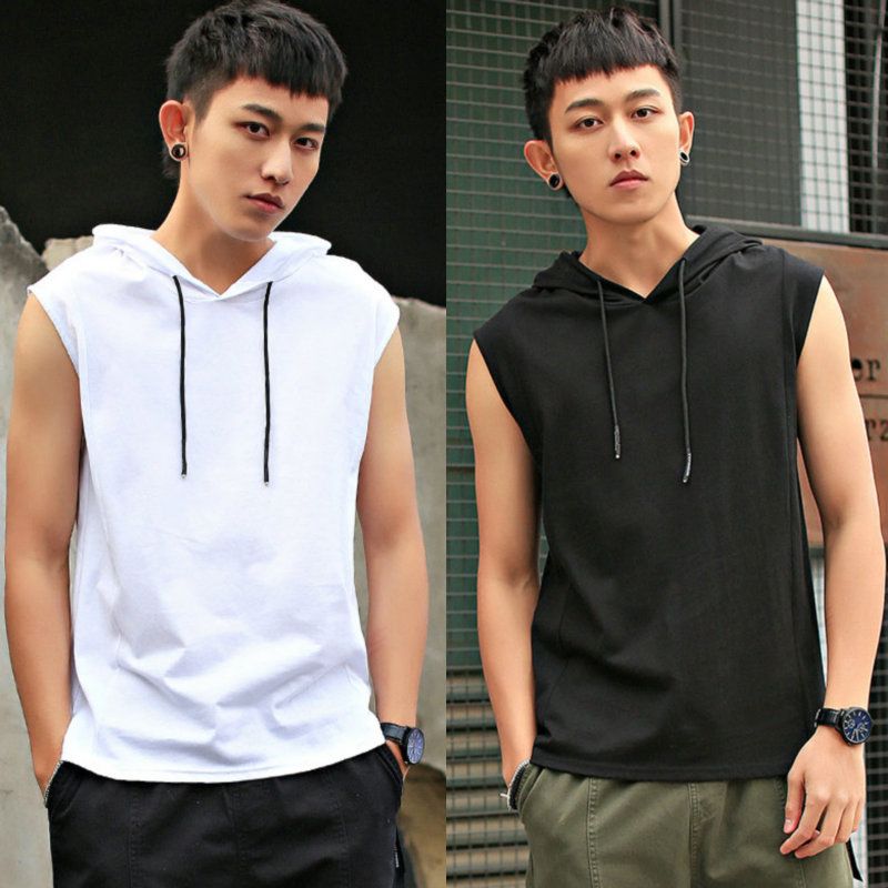 Men Gym Tank Top Tanks & Camis Summer Clothing Bodybuilding Workout Fashion Fitness Singlets Sleeveless Hood Muscle Top