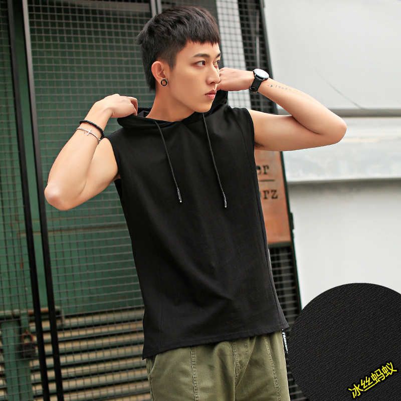 Men Gym Tank Top Tanks & Camis Summer Clothing Bodybuilding Workout Fashion Fitness Singlets Sleeveless Hood Muscle Top