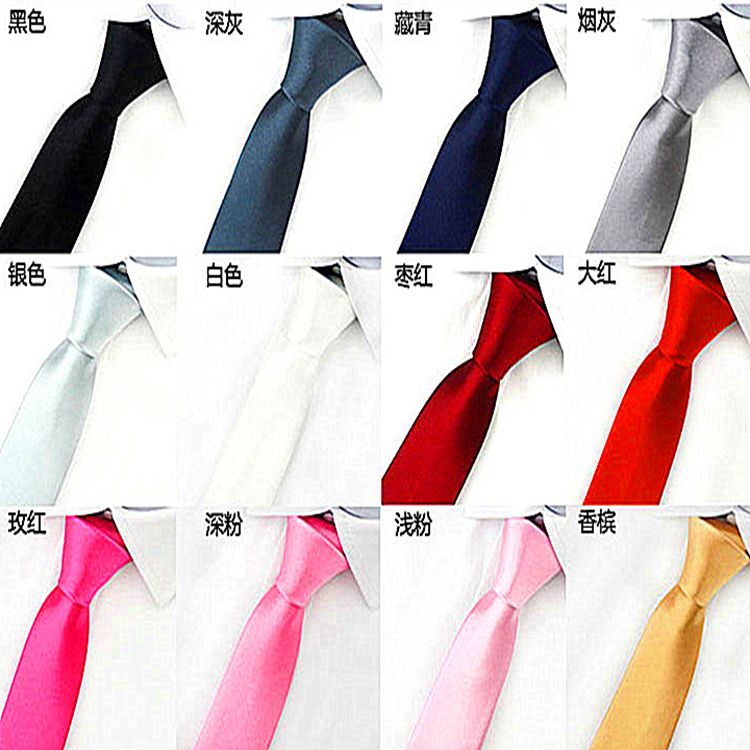 Business Men's Slim Narrow Watermelon Neckties For Young Solid 5cm Arrow Little Neck Ties