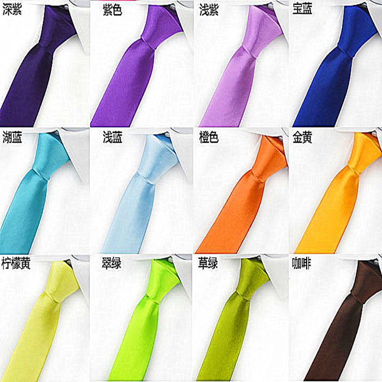 Casual Men's Slim Narrow Dark Blue Neckties For Young Solid 5cm Arrow Little Neck Ties