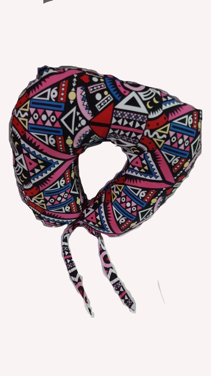 Multicolor ankara neck pillow that is comfortable and suitable for long and short trips