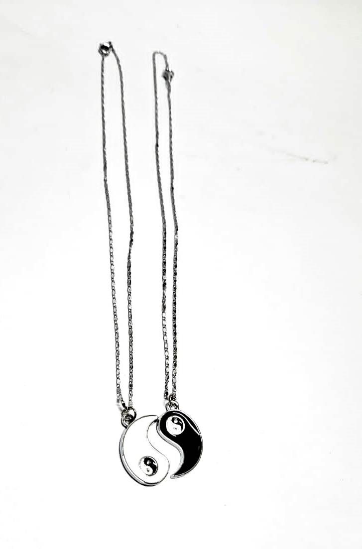 The Silver Pendant Double Necklaces Tai Chi embodies elegance and balance