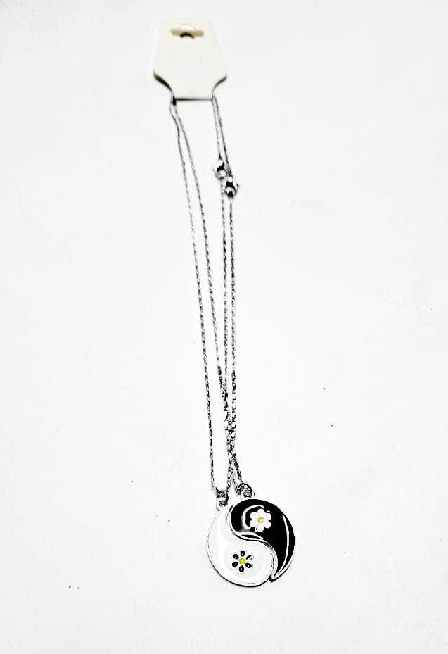 The Silver Pendant Double Necklaces Tai Chi embodies elegance and balance