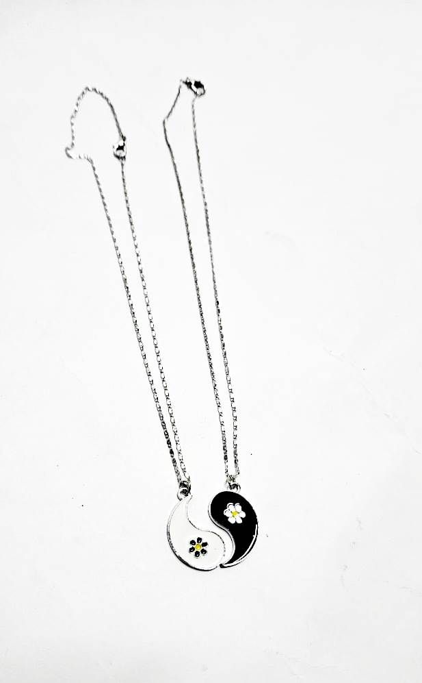 The Silver Pendant Double Necklaces Tai Chi embodies elegance and balance