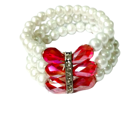 Red and White Pearl Bracelets, a stunning combination of sophistication and charm.