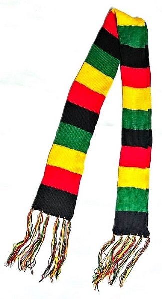 vibrant multicolor hand-knit scarf is a cozy and stylish accessory Crafted with care and attention to detail