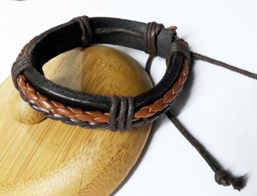 Brown and Black Leather Bracelet for men an exquisite accessory that seamlessly blends timeless class with contemporary allure.