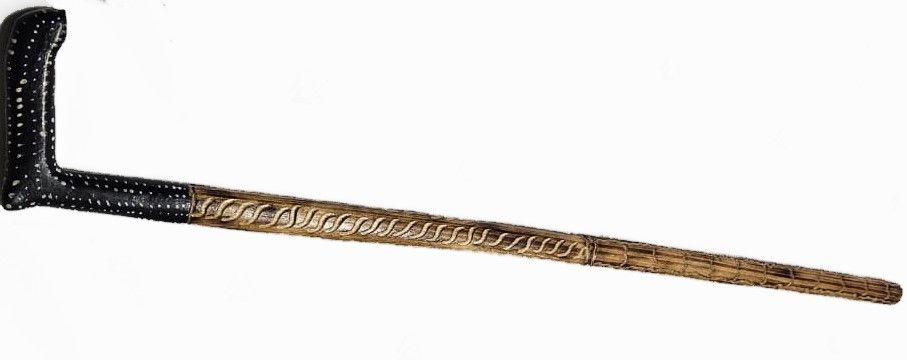 The wooden shaft, sourced from fine timber renowned for its durability and aesthetic appeal, boasts a smooth