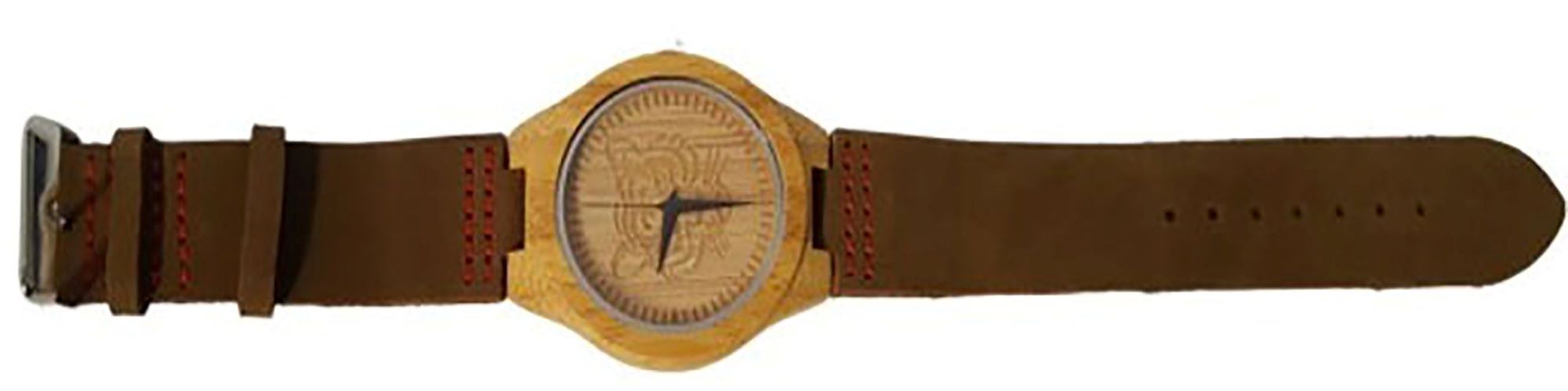 A handmade bamboo watch with leather straps is a unique and eco-friendly timepiece that combines natural materials with classic design elements