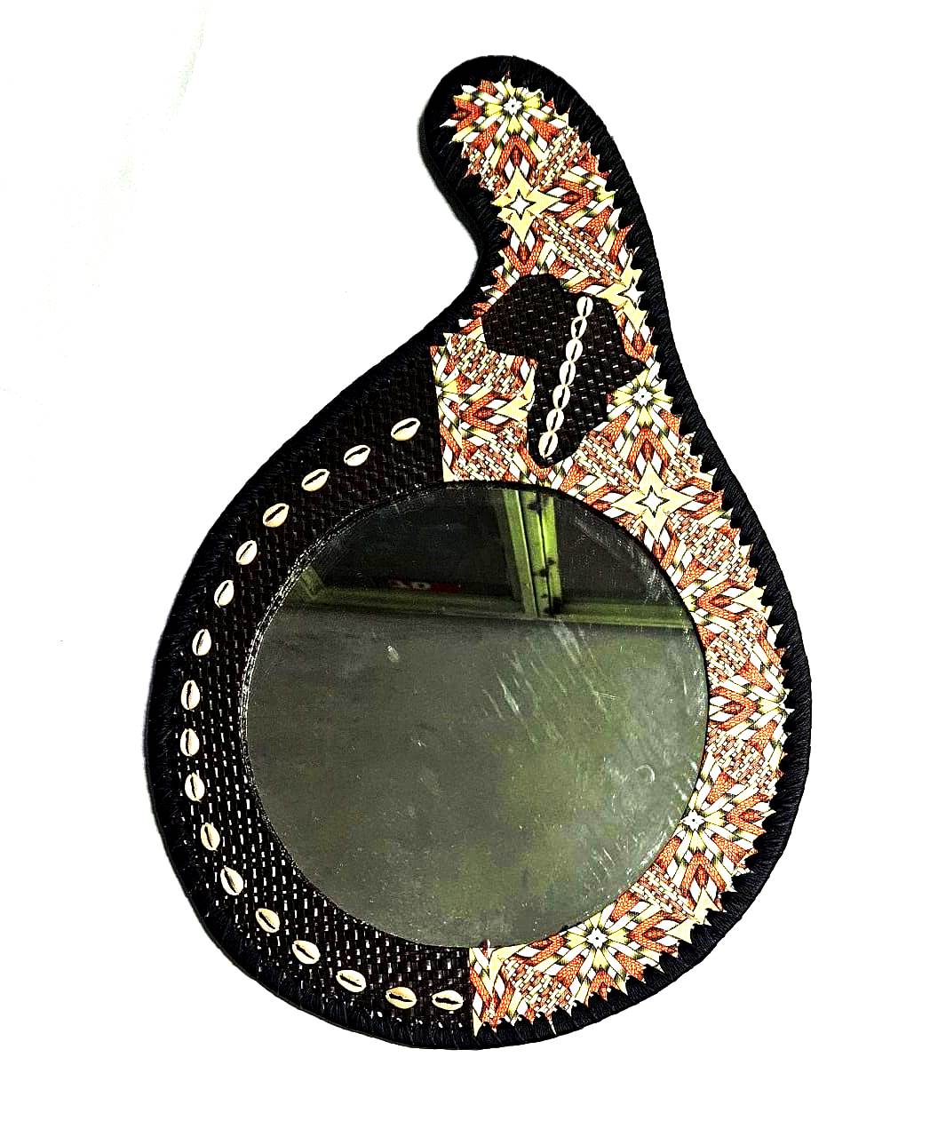 exquisitely crafted leather-bound customized mirror, a masterpiece of artistry and elegance that transcends mere functionality to become a cherished heirloom in your home.