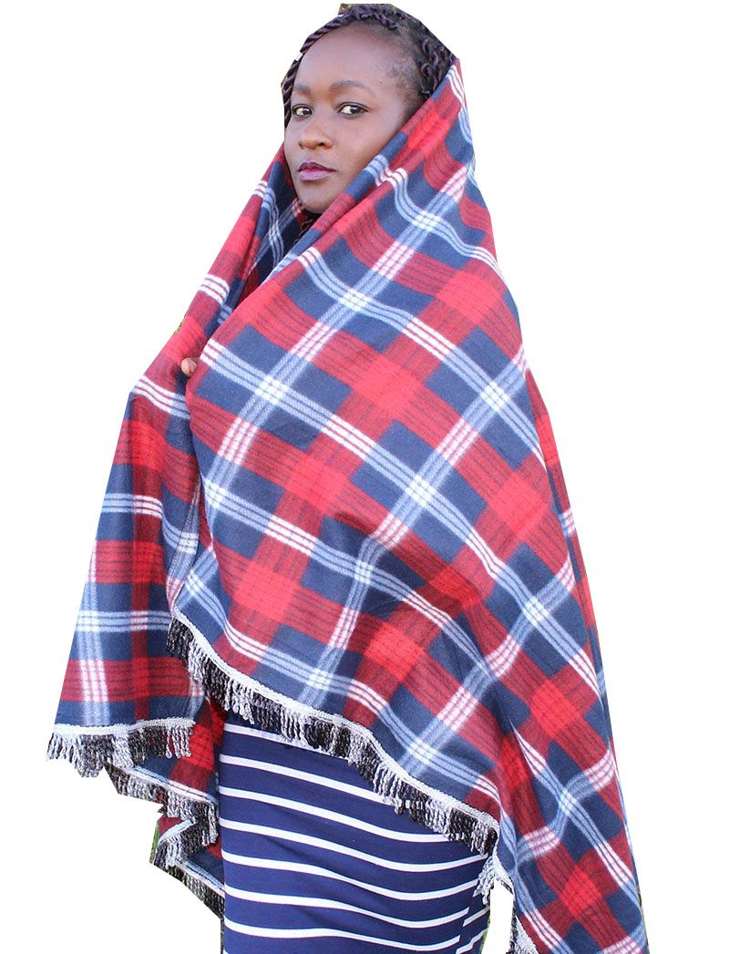 exquisite multicolor checked women's shawl. Like a canvas painted by the whims of the wind, this luxurious accessory blends rich tones seamlessly