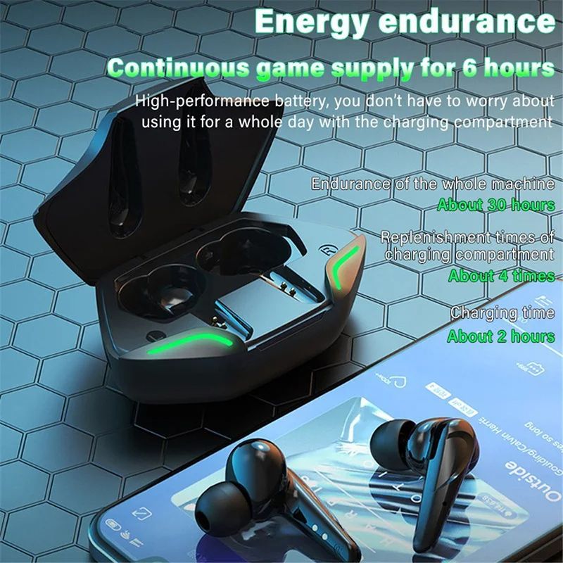 G11 Bluetooth 5.0 Earphones TWS Wireless Sport Headphones Low Latency HiFi Stereo Noise Reduction Gaming Earbuds Headset