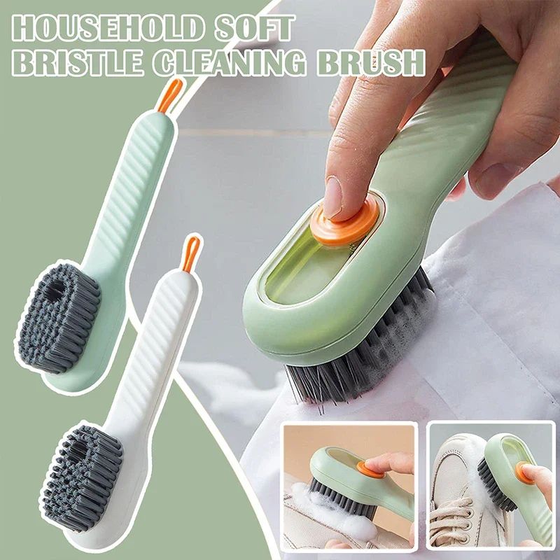Cleaning Brush Automatic Liquid Discharge Soft Bristled Shoe Brush Long Handle Brush Household Cleaning Tool