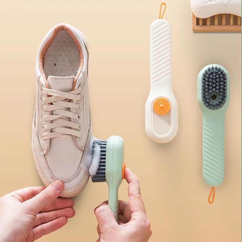 Cleaning Brush Automatic Liquid Discharge Soft Bristled Shoe Brush Long Handle Brush Household Cleaning Tool
