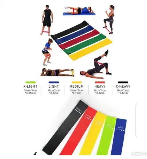 Training bands elastic 5 pieces exercise bands for sports and fitness resistance bands for fat loss and weight loss