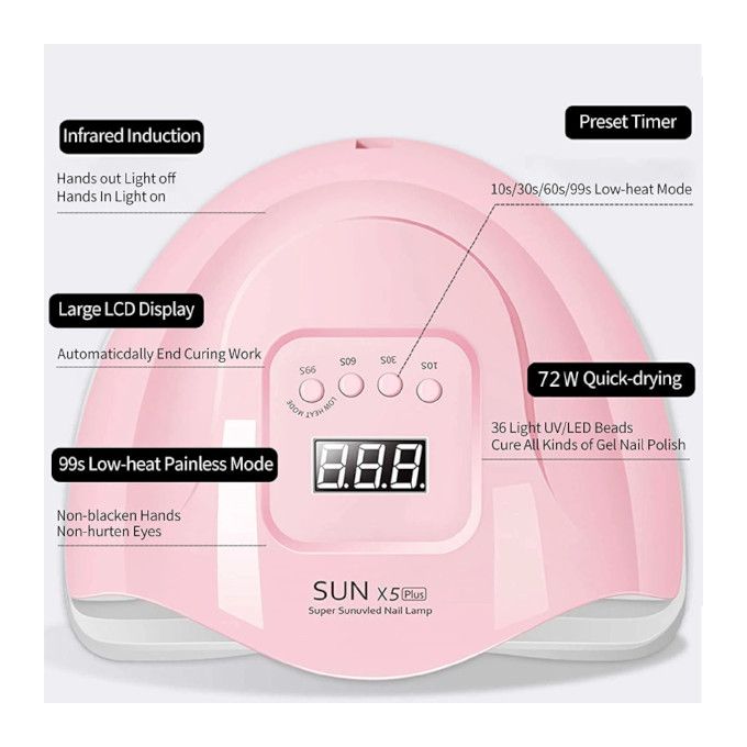 LED UV Nail Drying Lamp for Curing Gel Polish 45leds Professional Nail Dryers With Timer Auto Sensor Manicure Pedicure Tools