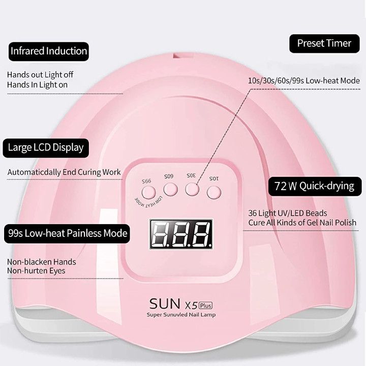 LED UV Nail Drying Lamp for Curing Gel Polish 45leds Professional Nail Dryers With Timer Auto Sensor Manicure Pedicure Tools