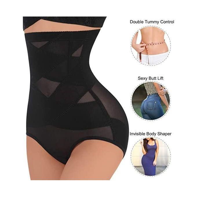 Women Bottom Lifter Shapewear Hi-Waist Double Tummy Control Panty Waist Trainer Body Shaper