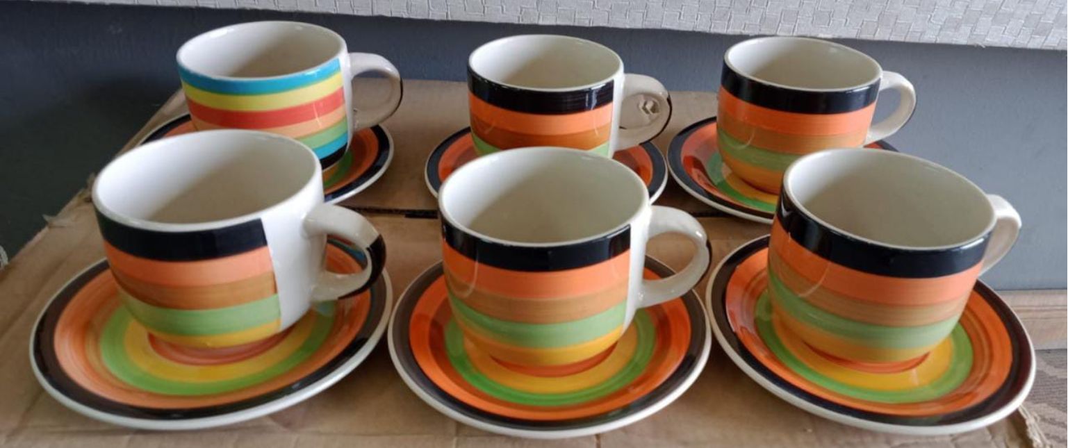 12pcs Tea or coffee cup and saucer(6cups and 6saucers)